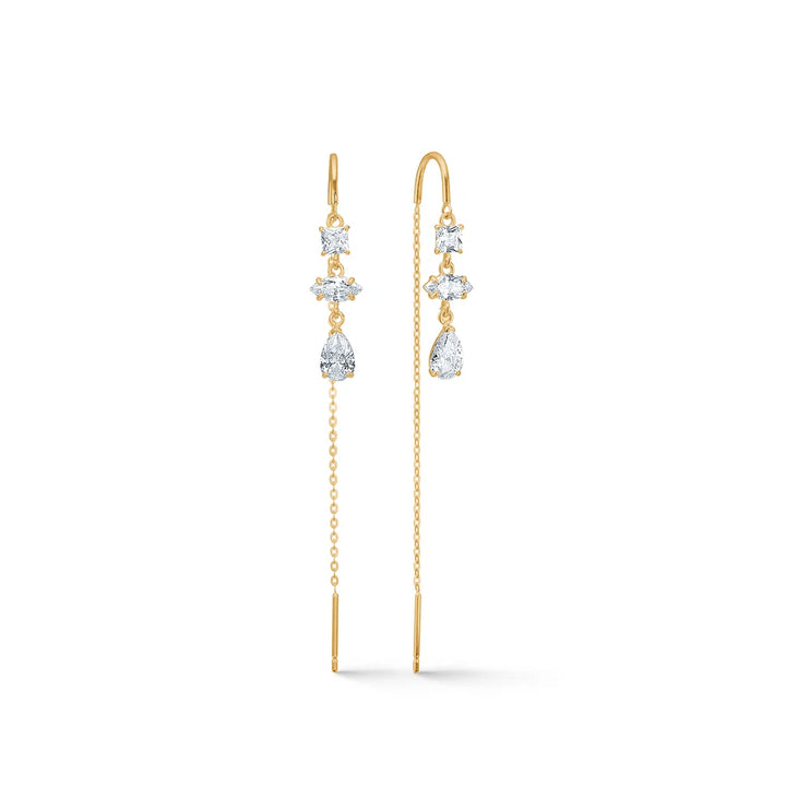 Mads Z Mosaic Earrings in 8 kt. Gold with Zirconia 