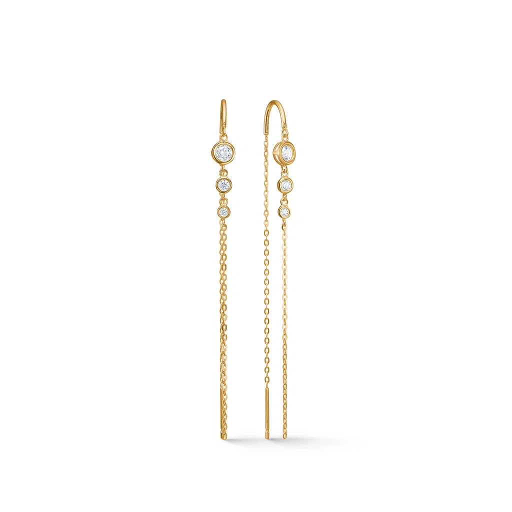 Mads Z Flux Earrings in 8 kt. Gold with Zirconia 