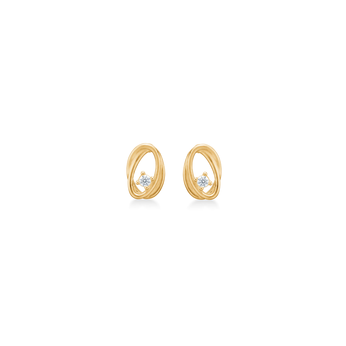 Mads Z 8kt Gold Twist Stud Earrings 