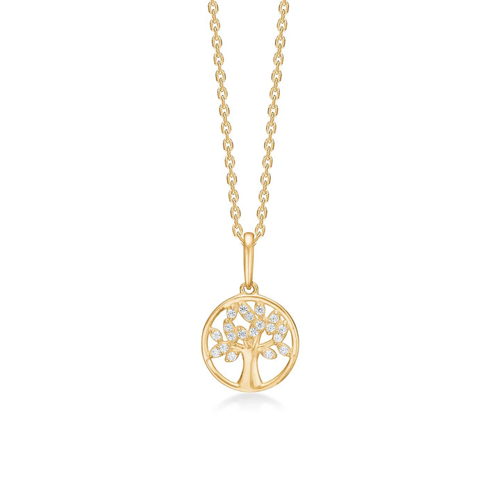 Mads Z 8kt Tree Of Life Pendant w. Zirconia 