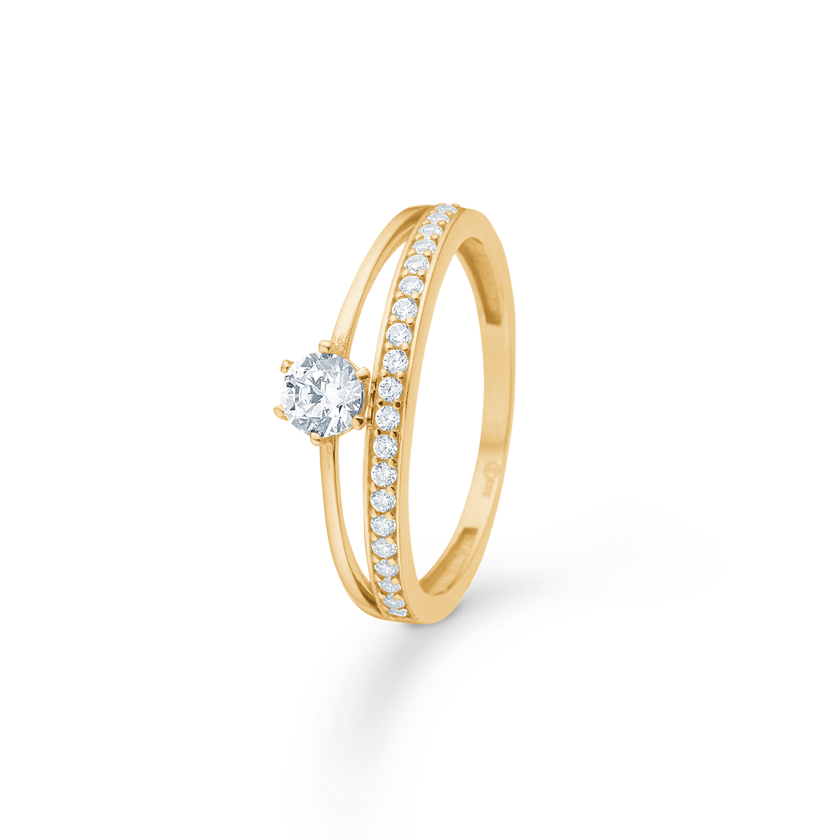 Mads Z 8kt Gold Ring with Zirconia 