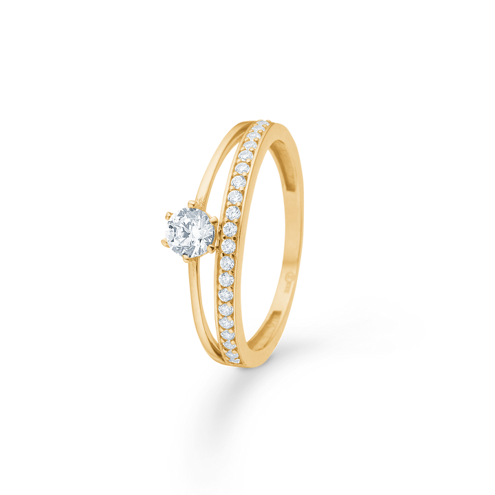 Mads Z 8kt Gold Ring with Zirconia 