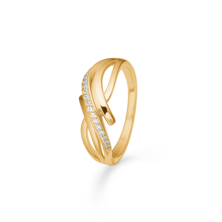 Mads Z Monique Ring in 8 kt. gold w. Cubic Zirconia 