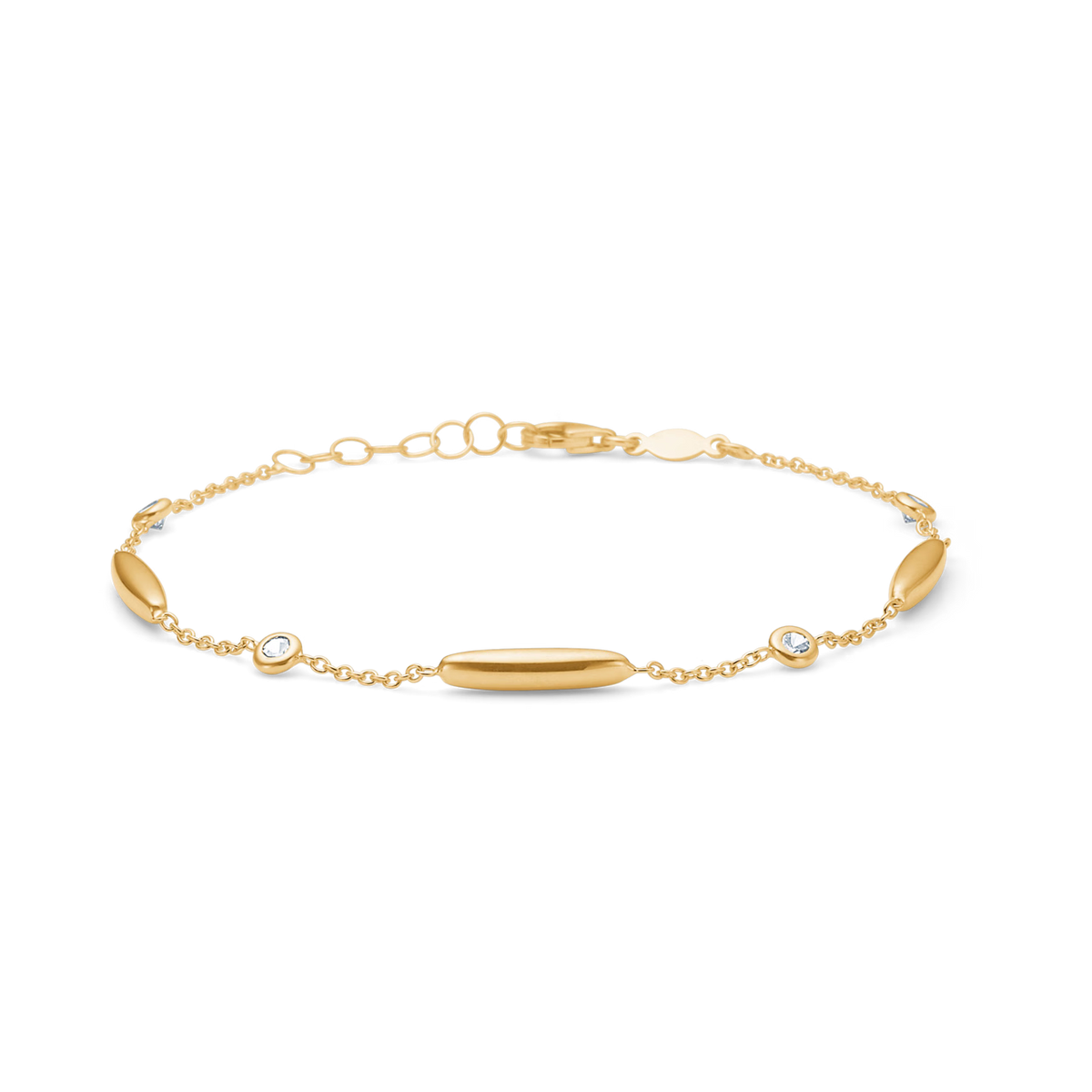 Mads Z Linera Bracelet in 8 kt. gold with zirconia 