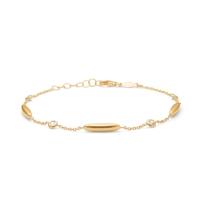Mads Z Linera Bracelet in 8 kt. gold with zirconia 