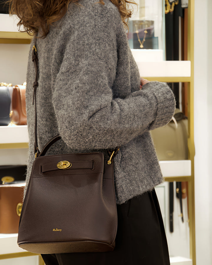 Mulberry Islington Bucket Small Classic Grain Ebony