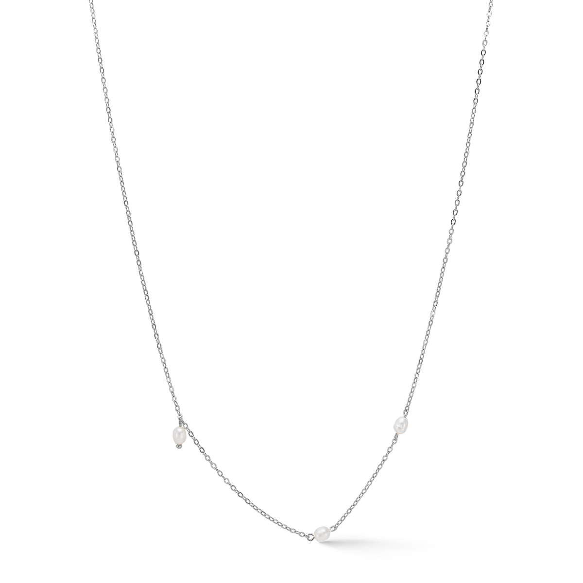 Studio Z Trace Pearl Necklace – Silver Necklace with Pearls 