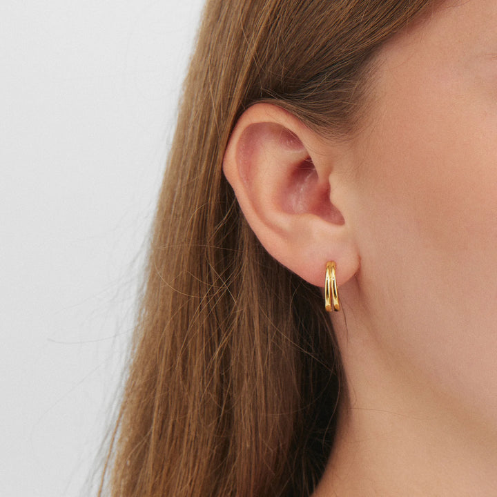 Studio Z Oro Hoop Earrings – Gold-Plated Hoop Earrings in Sterling Silver 