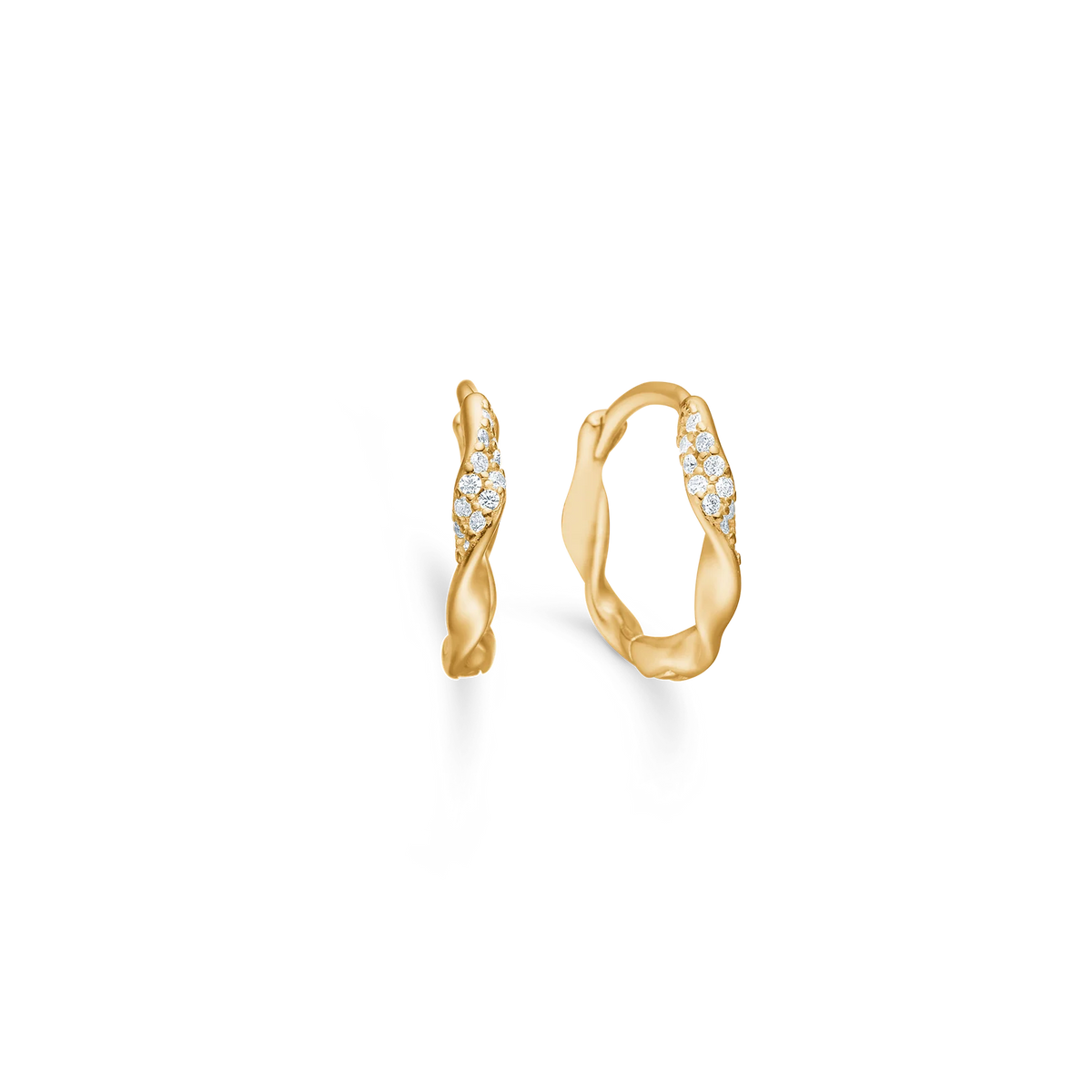 Studio Z Isla Earrings – Gold-Plated Hoop Earrings with Zirconia 