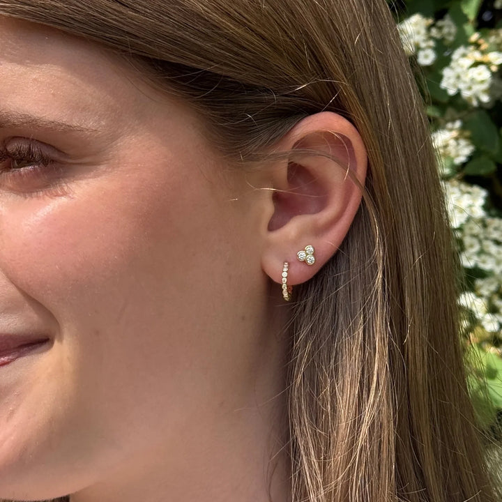 Studio Z Halo Earrings – Gold-Plated Hoop Earrings with Zirconia 