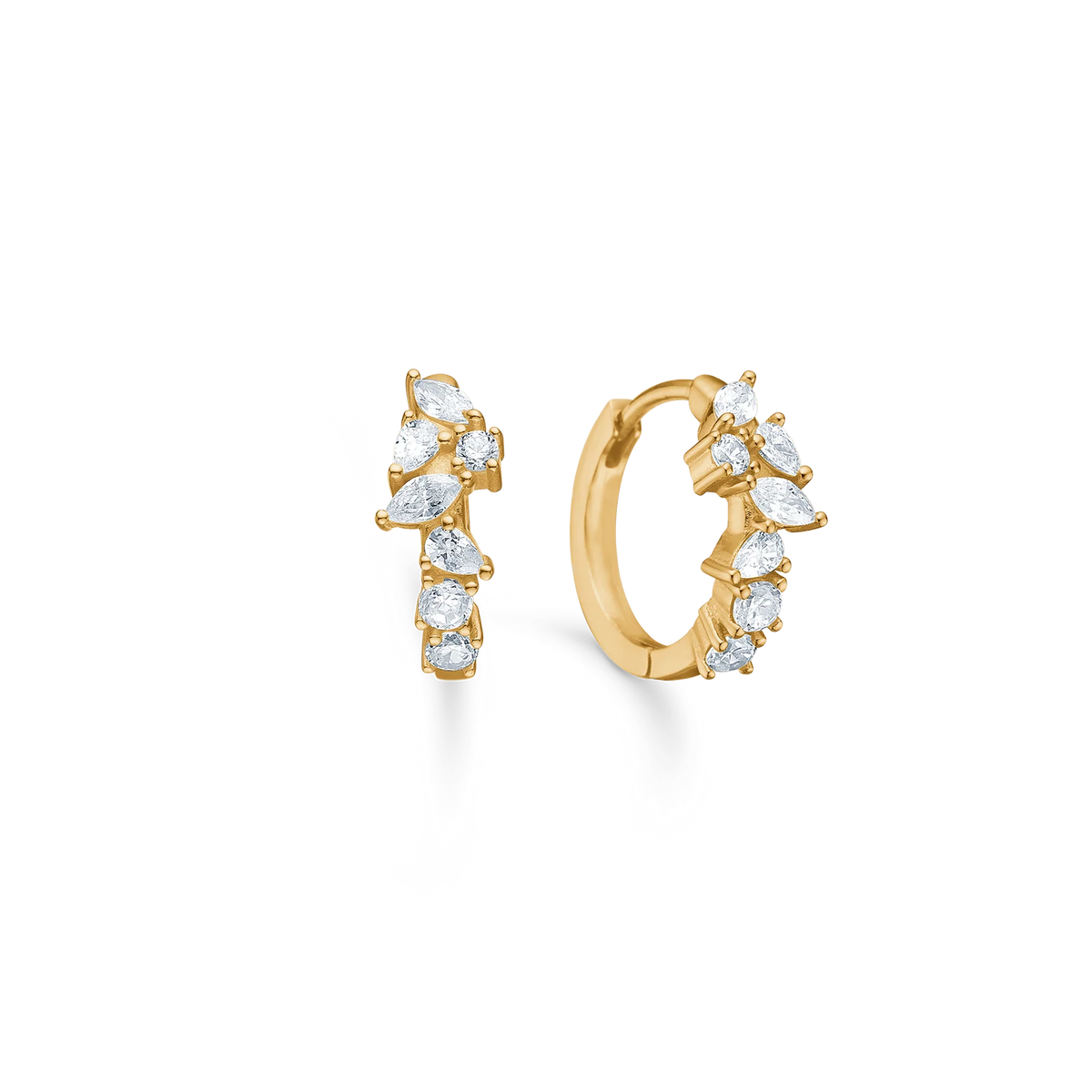 Studio Z Glow Creol – Gold-Plated Hoop Earrings with Zirconia 