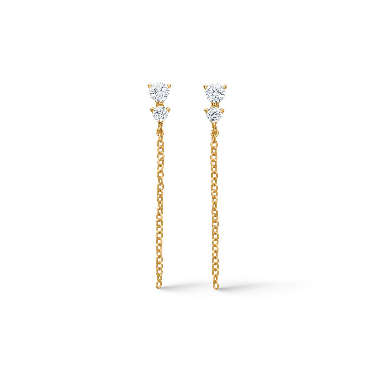 Studio Z Astra Earrings – Gold-Plated Chain Earrings with Zirconia 