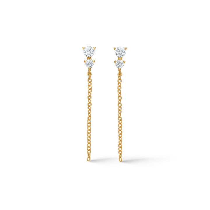Studio Z Astra Earrings – Gold-Plated Chain Earrings with Zirconia 