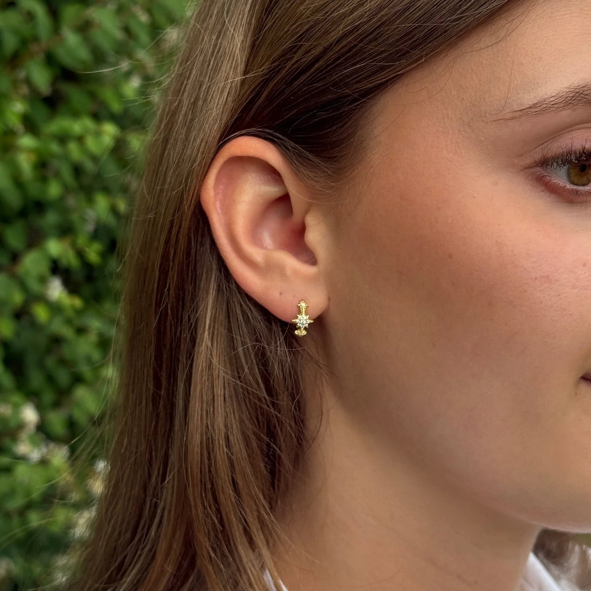 Studio Z Luna Creole – Gold-Plated Earrings with Zirconia 