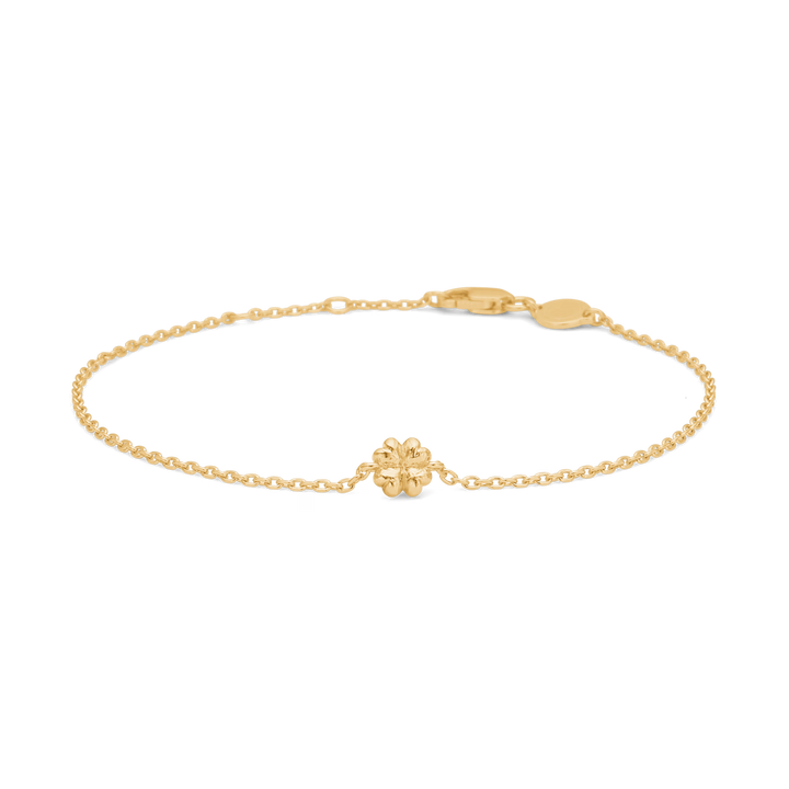 Daisy armbånd i forgyldt sølv med detaljeret margueritblomst og fin kæde. Model 7250359