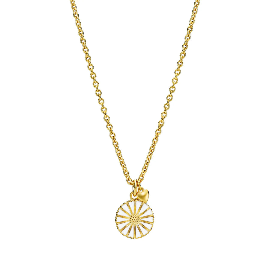 Daisy Necklace with Heart Pendant
