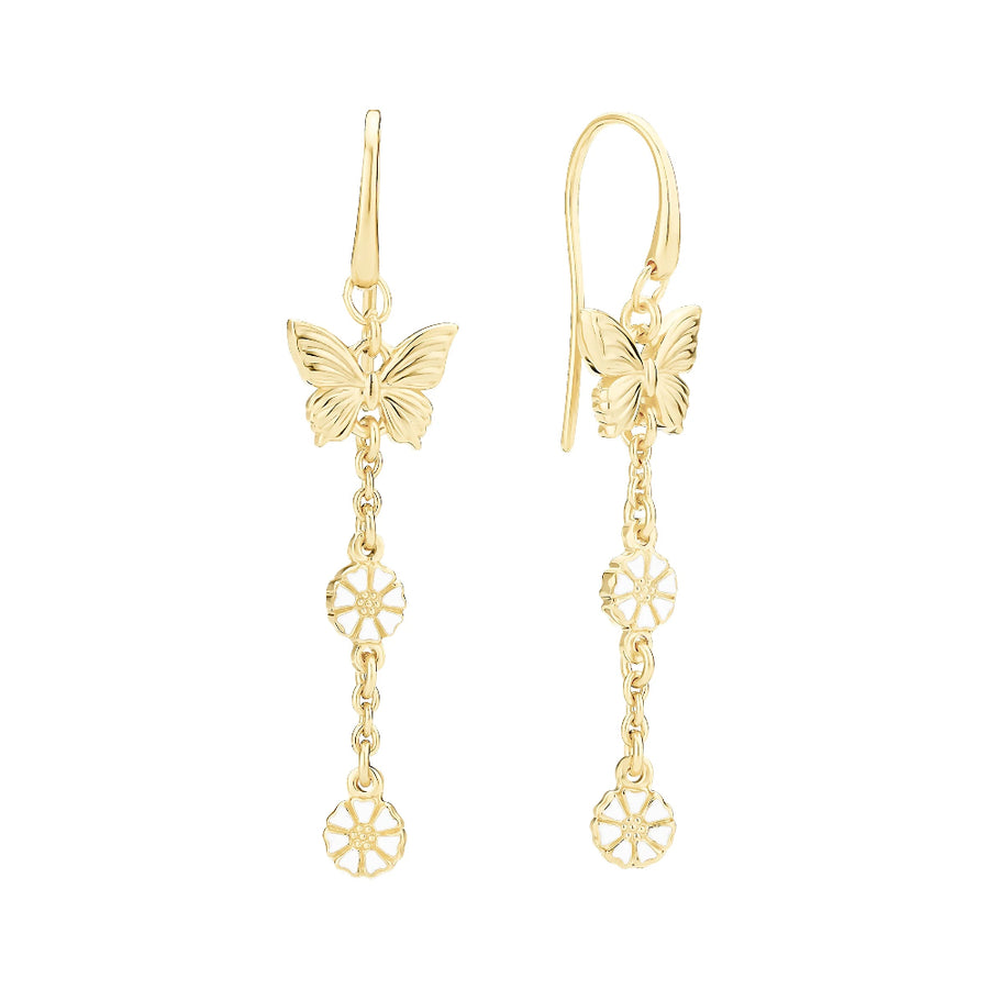 Daisy Earrings with Butterfly