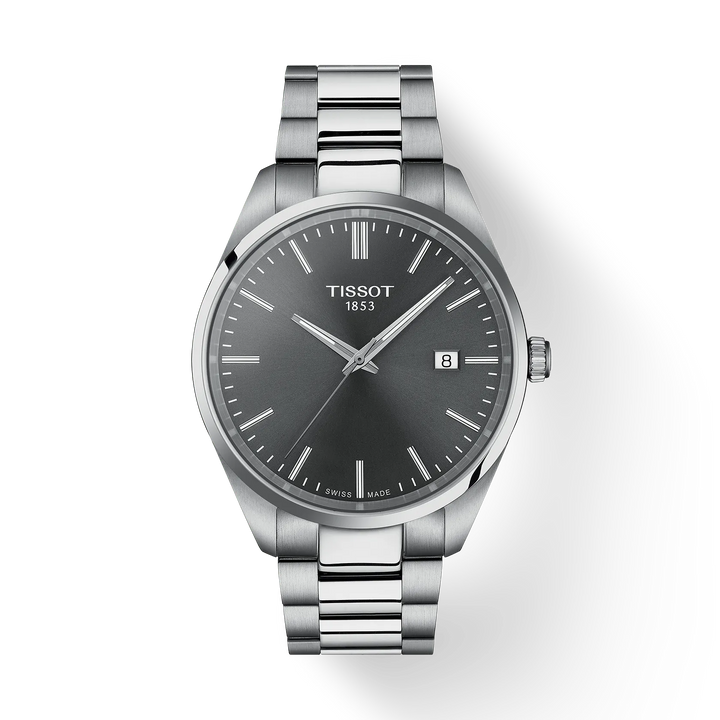 TISSOT PR 100 40MM – STEEL CHAIN / ANTHRACITE GRAY DIAL