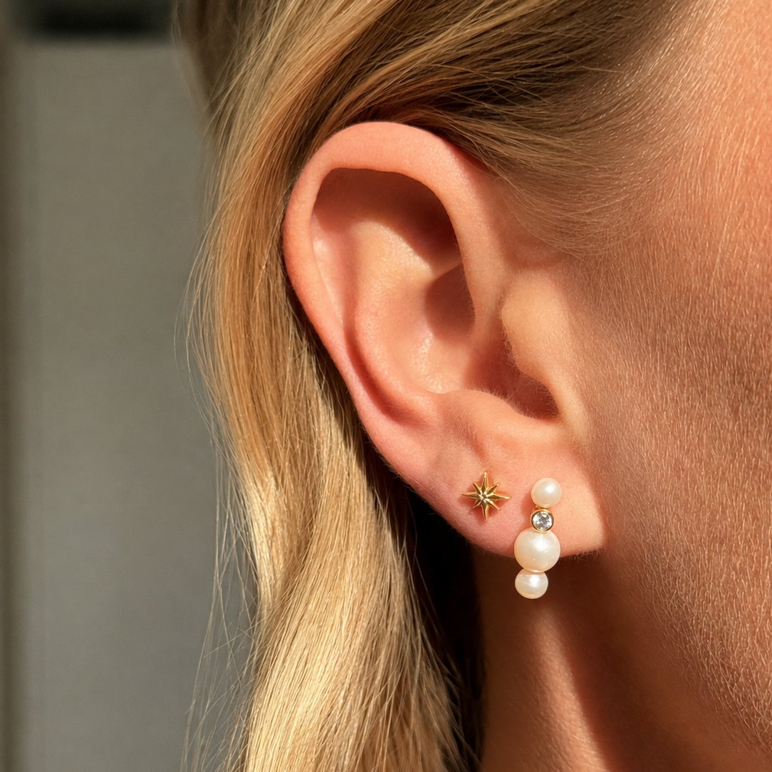 Alura Ocean Gold-Plated Single Earring with Freshwater Pearl – ME2292