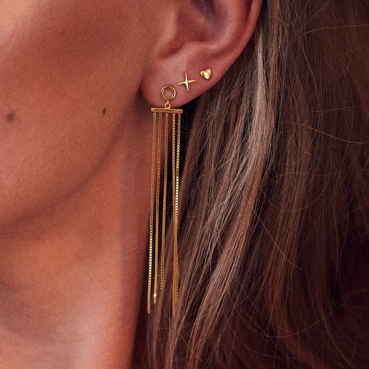 Alura Copenhagen Gaia Single Earring – Gold-Plated Heart Earring with Zirconia 