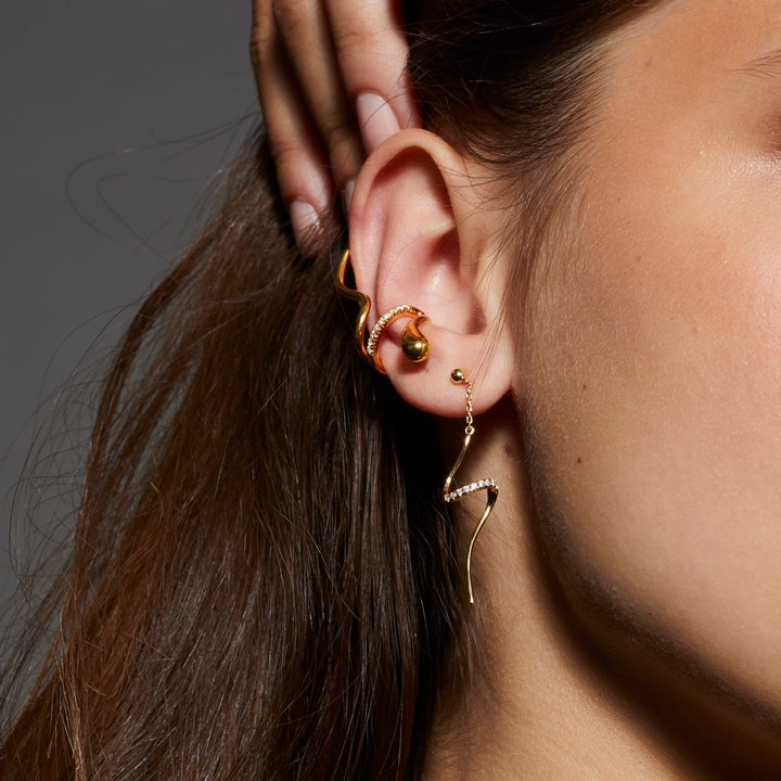 Alura Copenhagen Grace Single Earring – Gold-Plated Earring with Zirconia 