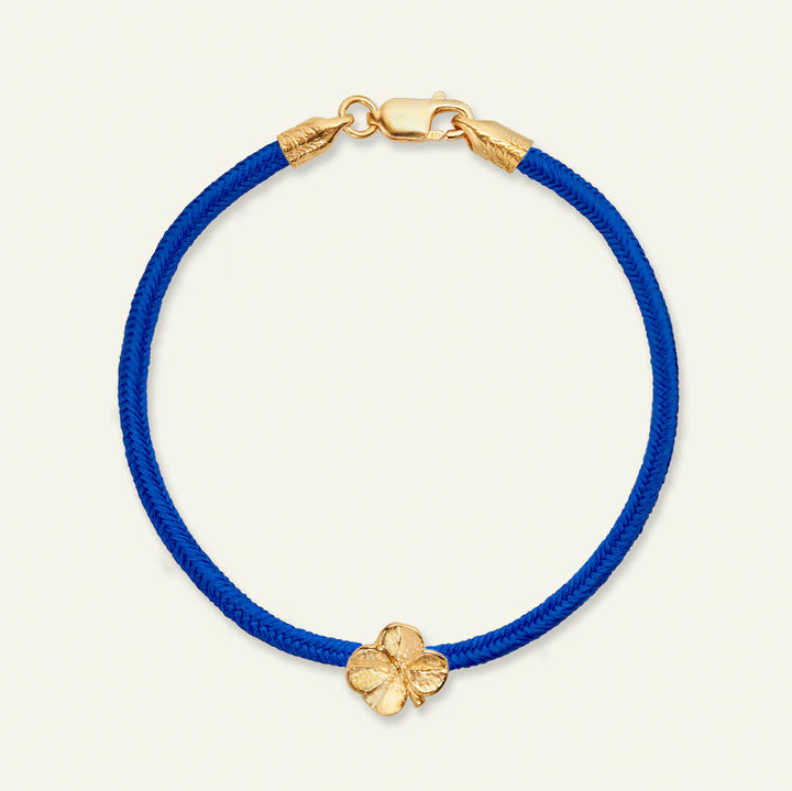 Flora Danica Four-Leaf Clover Silk Bracelet Student Blue 