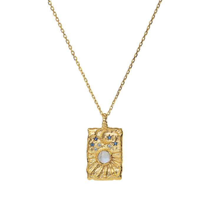 Maanesten Aylin Gold-Plated Necklace with Rainbow Moonstone 