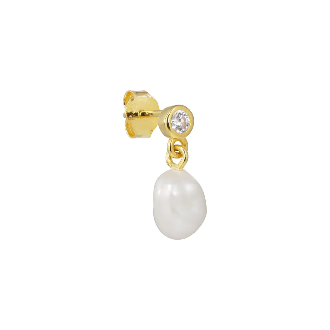 The Earring Shop Meteor Single Pearl Earring