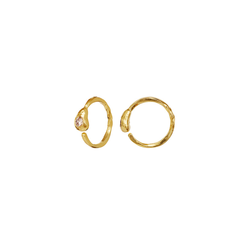 Moonstone Beth Hoops - 18kt Gold Plated Sterling Silver