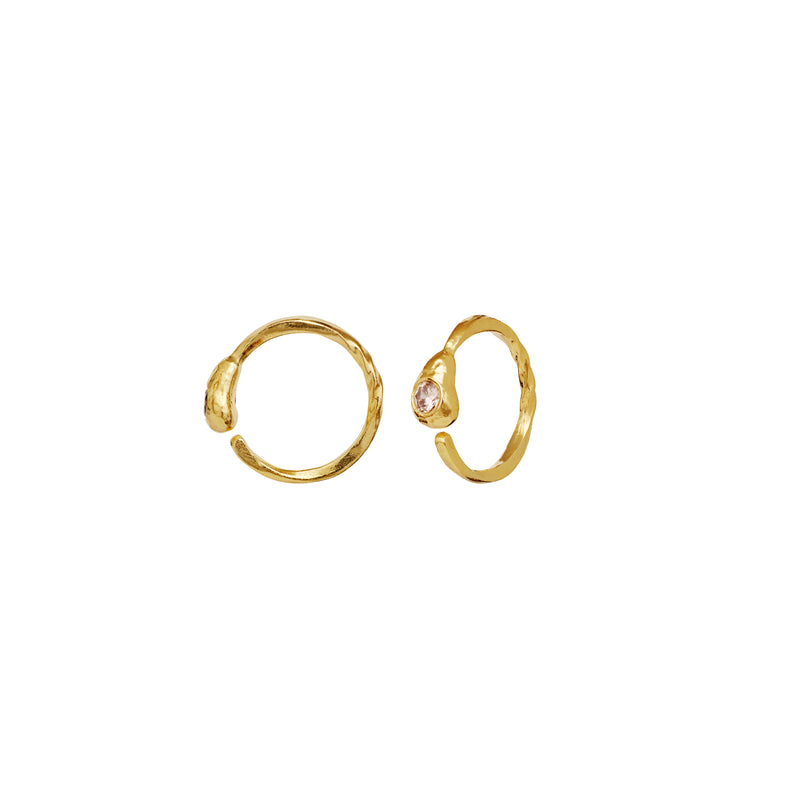 Moonstone Beth Hoops - 18kt Gold Plated Sterling Silver