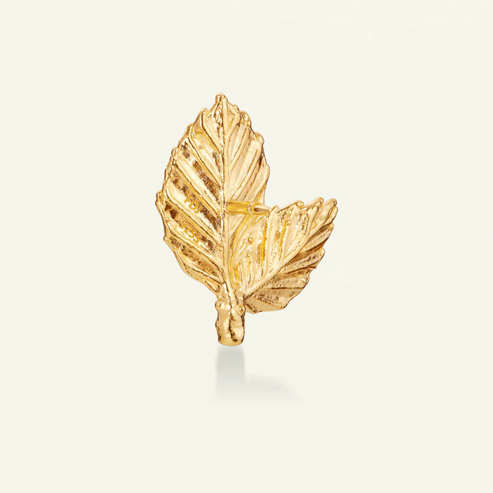 Flora Danica Bow Leaf Pin Gold Plated 