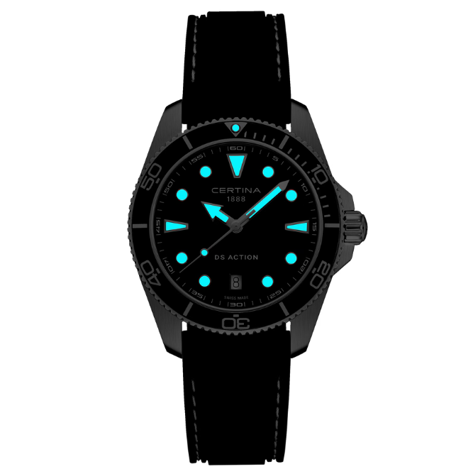Certina DS Action - 40mm Black Rubber Strap – product image 3