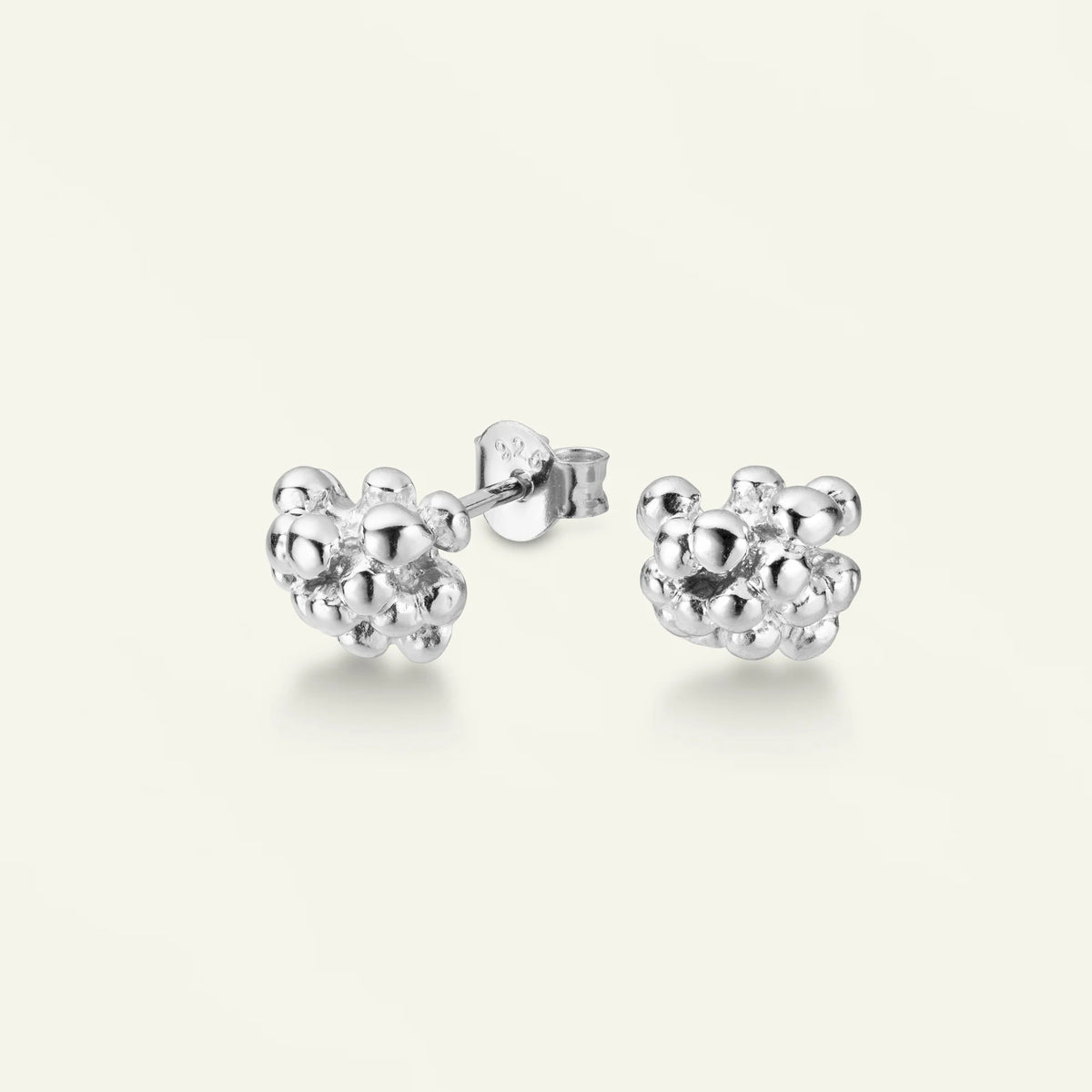 Flora Danica Pearl Flower Earrings in Silver – DF-STPC-S