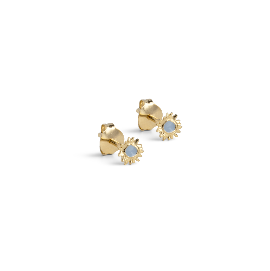 Enamel Mini Sunshine Stud Steel Blue
