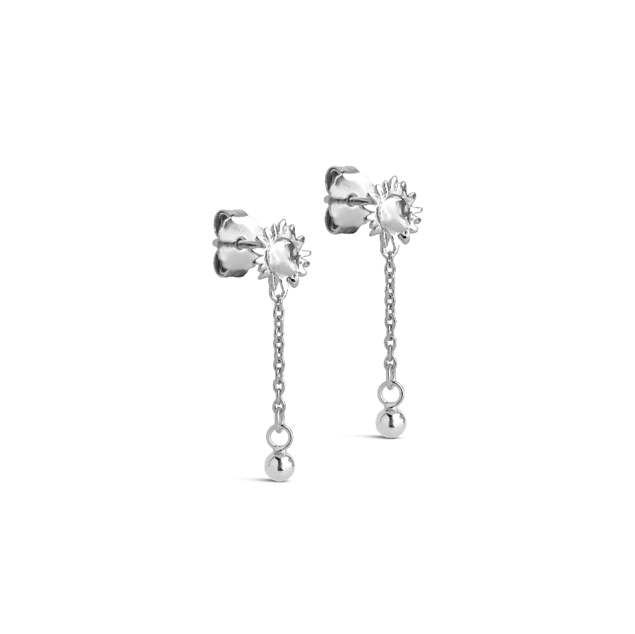 Enamel Sunshine Drop Earrings In Silver