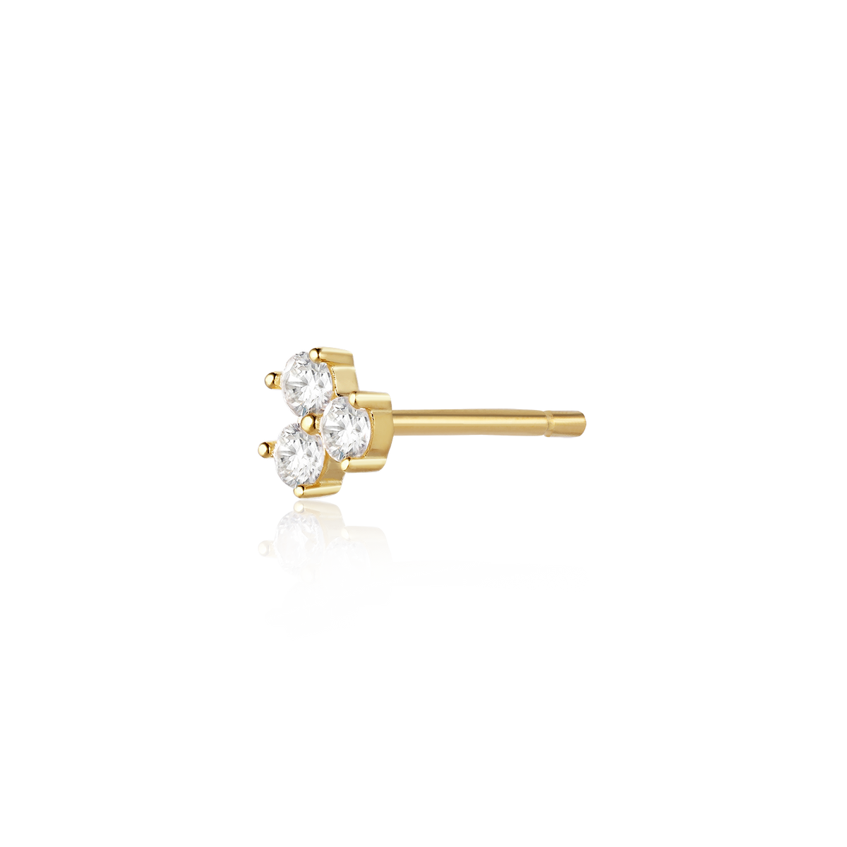 Alura Copenhagen Eclipse Single Stud Earring – Gold-Plated Stud Earring with Cubic Zirconia 