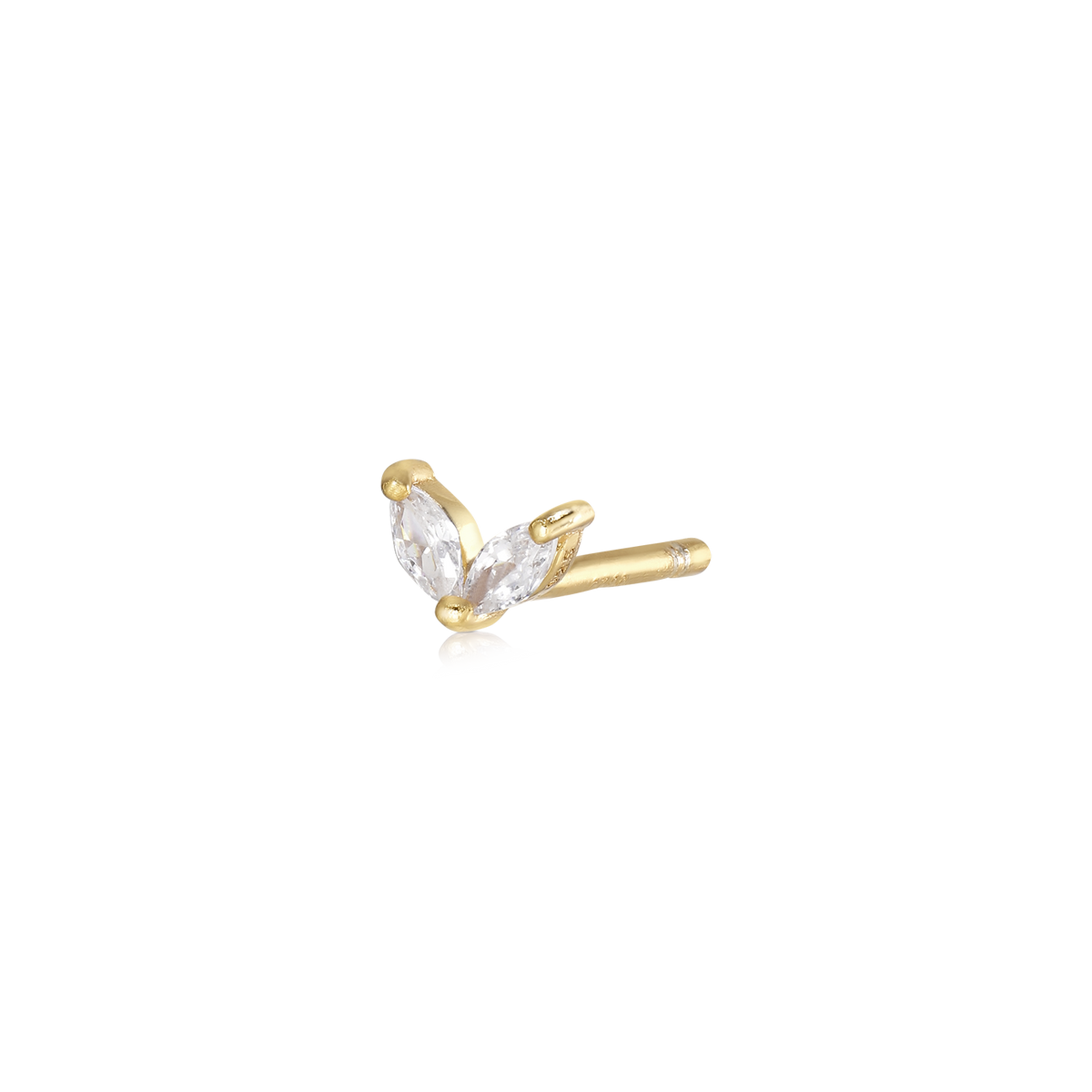 Alura Copenhagen Eclipse Single Earring – Gold-plated with Marquise-cut Zirconia 