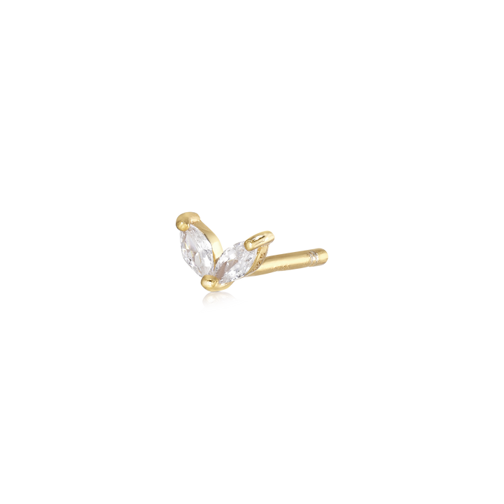 Alura Copenhagen Eclipse Single Earring – Gold-plated with Marquise-cut Zirconia 