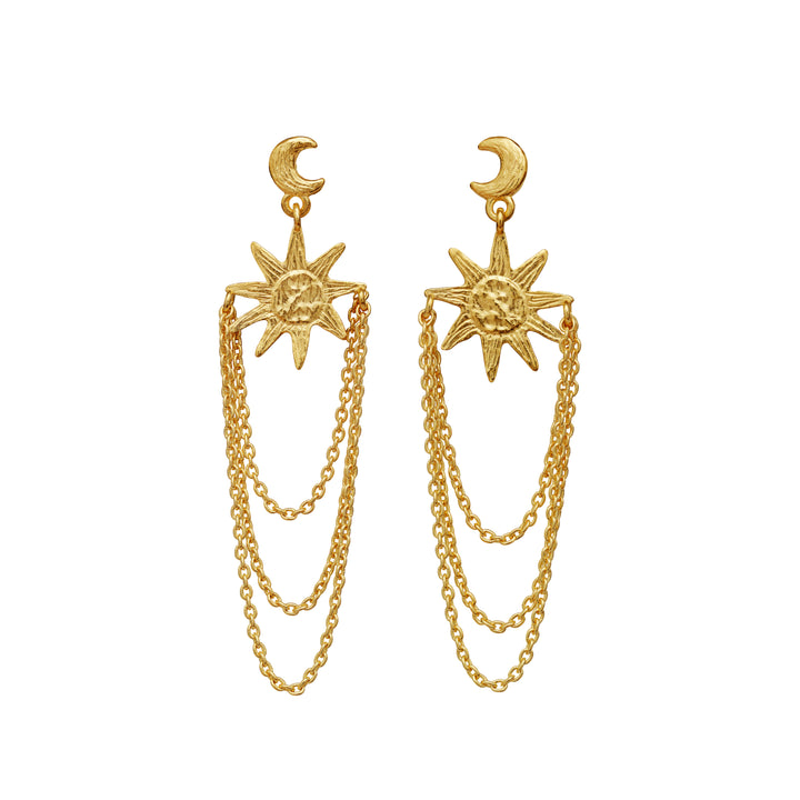 Maanesten Emerie Earrings with Sun &amp; Moon Motifs