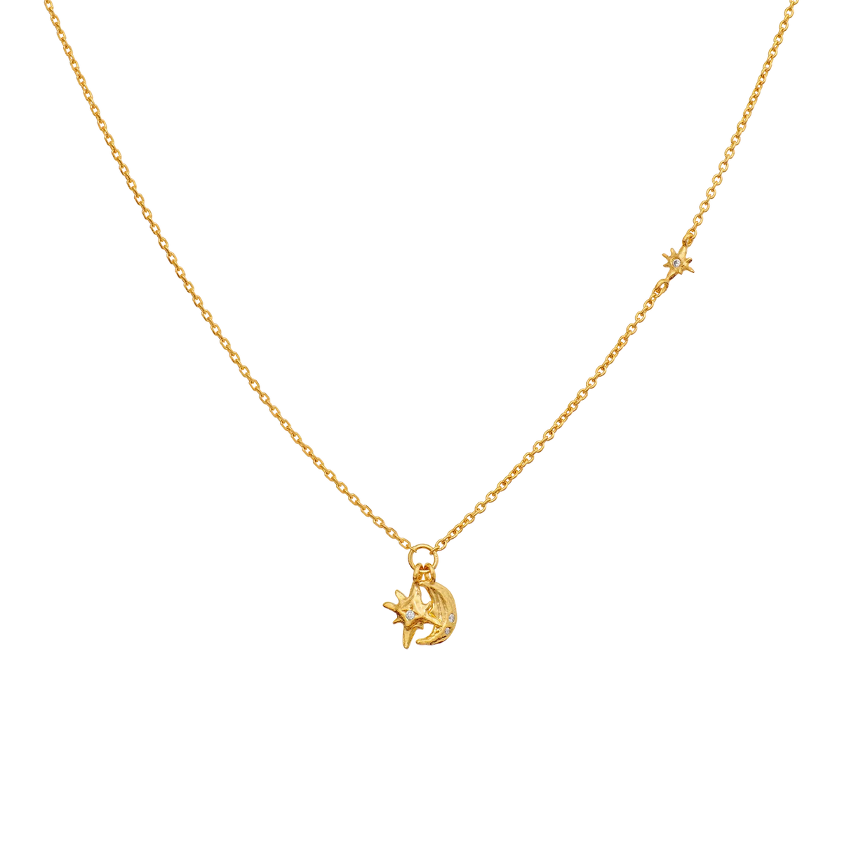 Maanesten Erica Gold-Plated Necklace w. Moon & Stars – 2859A
