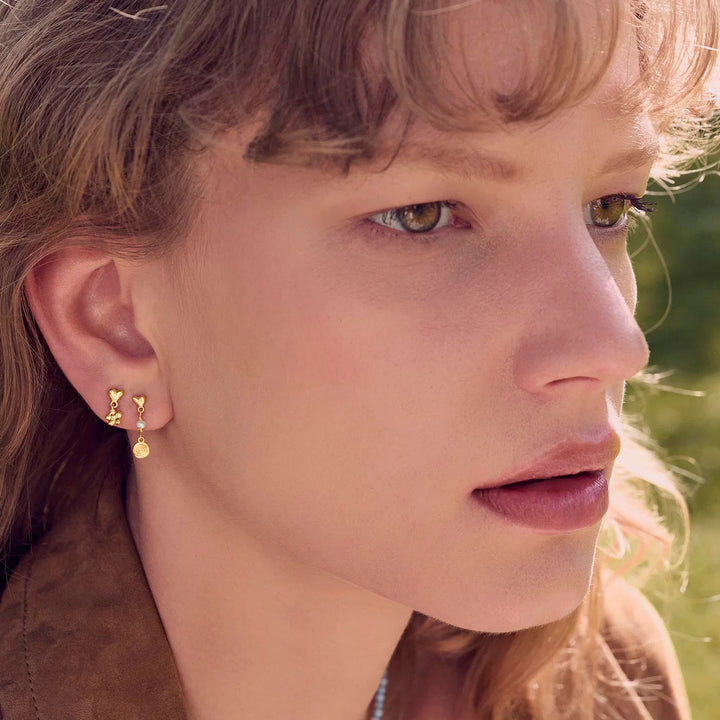 Maanesten Florantina Gold-Plated Heart Earrings 