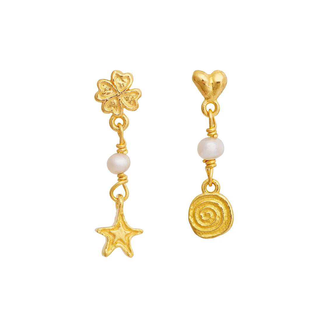 Maanesten Evante Gold-Plated Earrings with Freshwater Pearl 