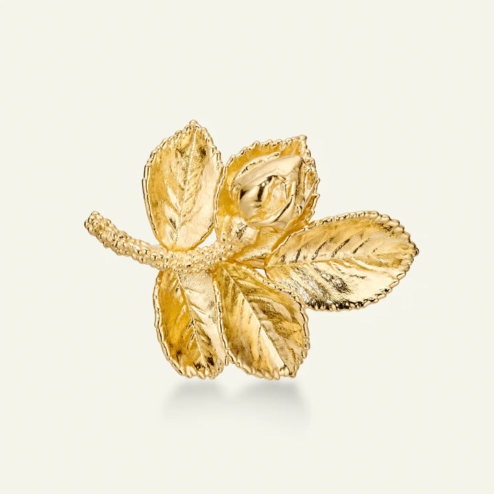 Flora Danica Rose Petal Brooch Gold Plated