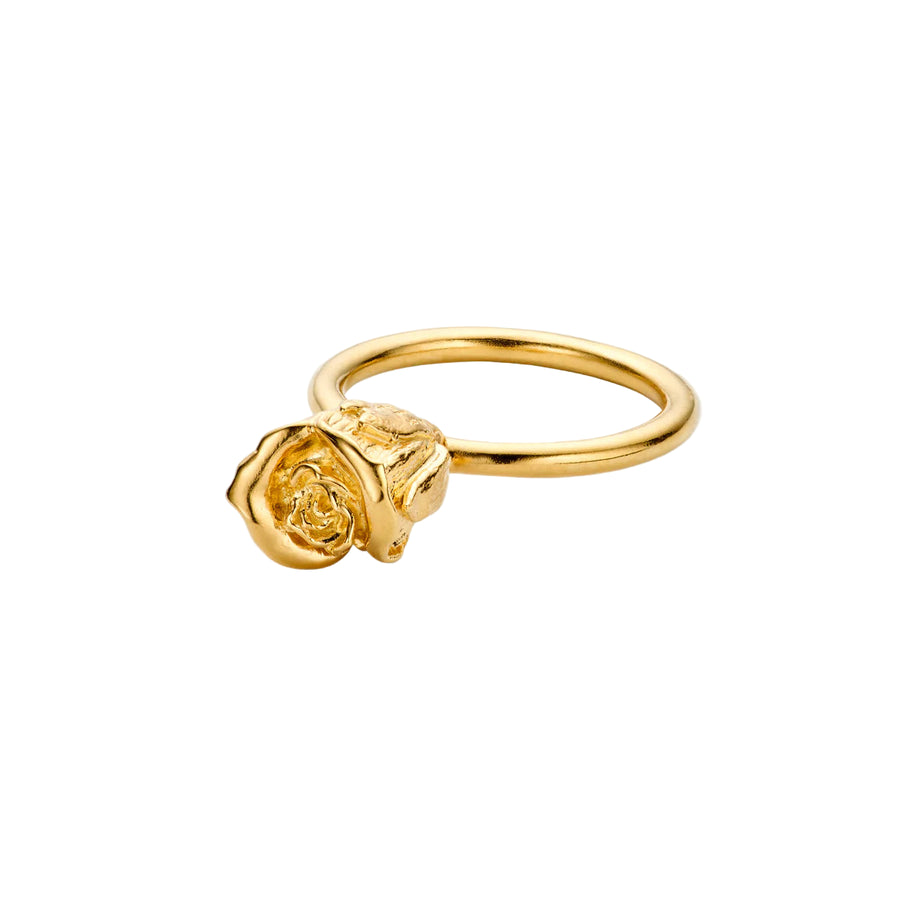 Flora Danica Rose Statement Ring Gold Plated