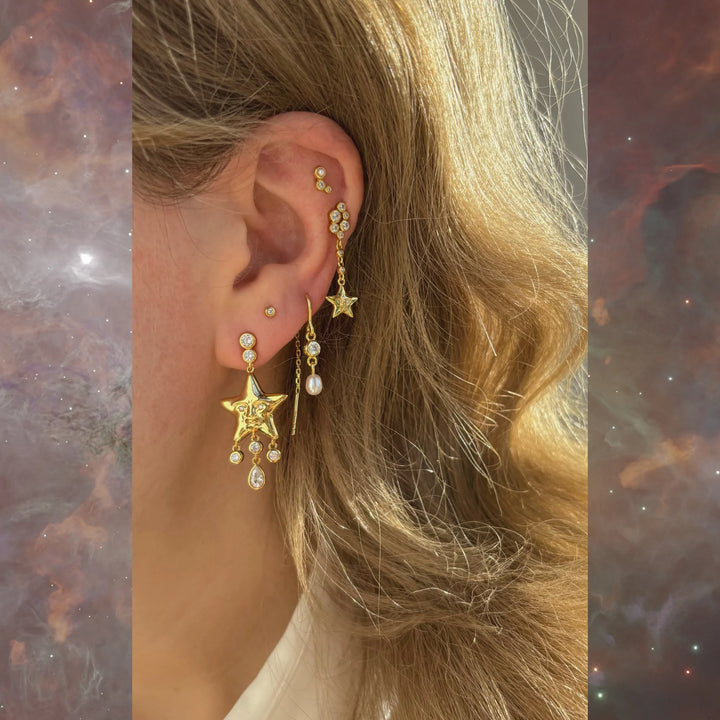 The Earring Shop Cosmic Small Hook Threader Single Earring