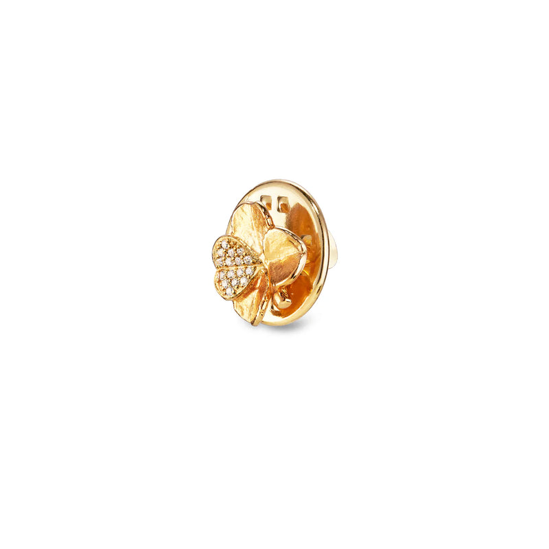 Flora Danica Four-leaf Clover Pin Pope Gold Plated
