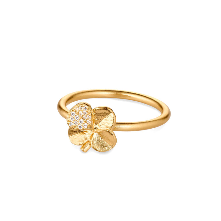 Flora Danica Four-leaf Clover Ring Pope Gold Plated