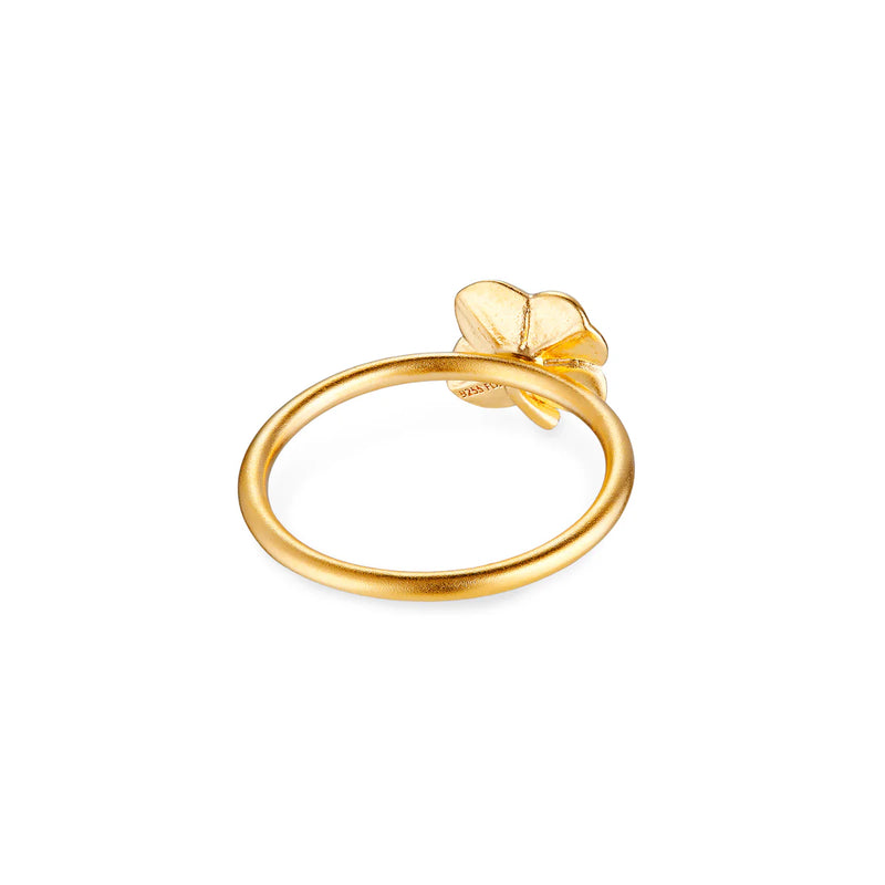 Flora Danica Four-leaf Clover Ring Pope Gold Plated