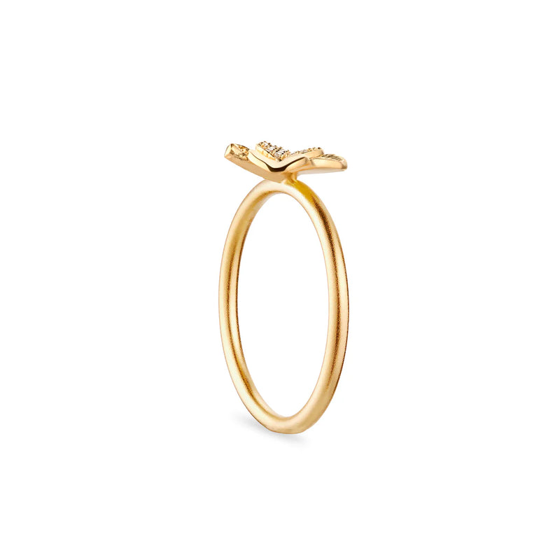 Flora Danica Four-leaf Clover Ring Pope Gold Plated