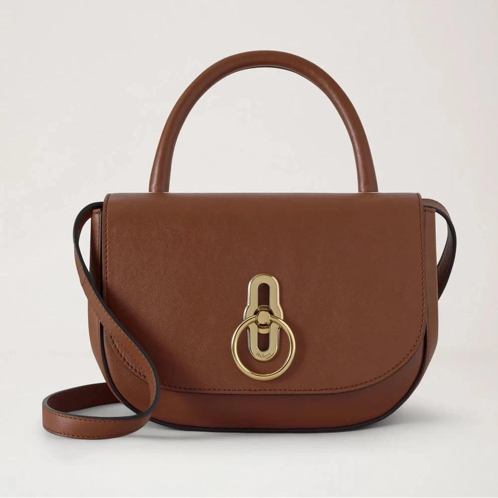 Mulberry Small Amberley Top Handle Oak Supple Smooth Leather 